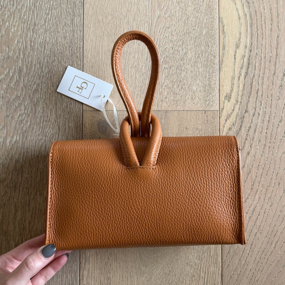 German Fuentes GF Camel Leather Wristlet Handbag - Picture 6 of 14